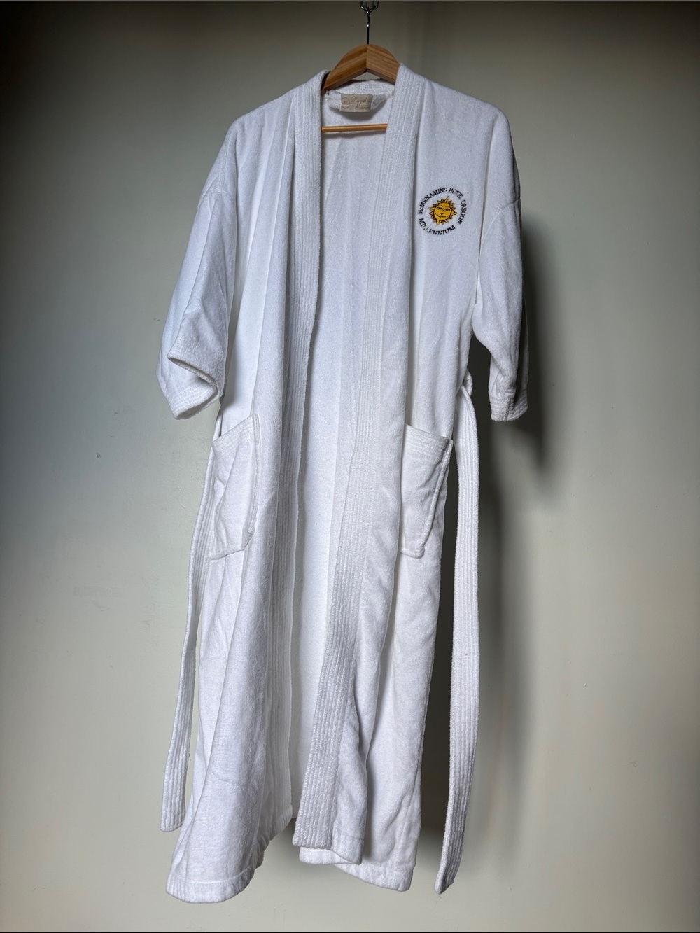Vintage White Robe with Yellow Embroidered Crest